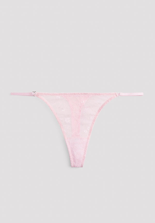 NA-KD Lingerie Stringtrosor med små hjärtdetaljer - Pink