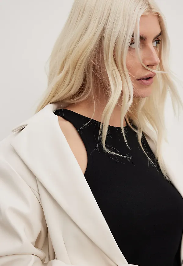NA-KD Linne i crepe - Black