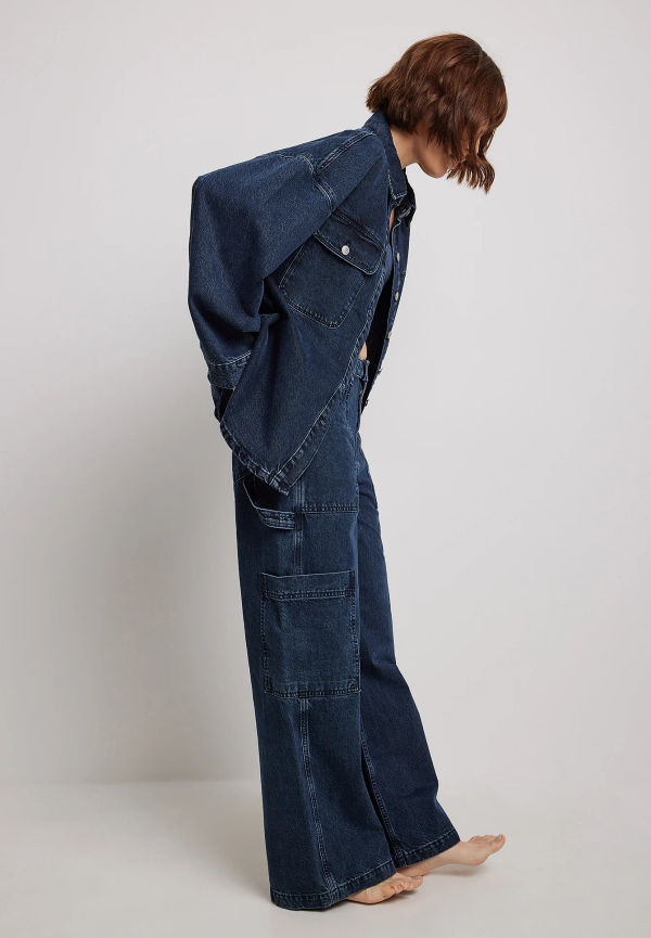 NA-KD Lös cargodenim - Blue
