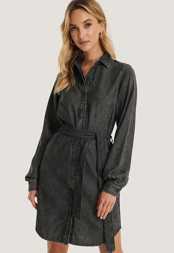 NA-KD Miniklänning I Denim - Grey