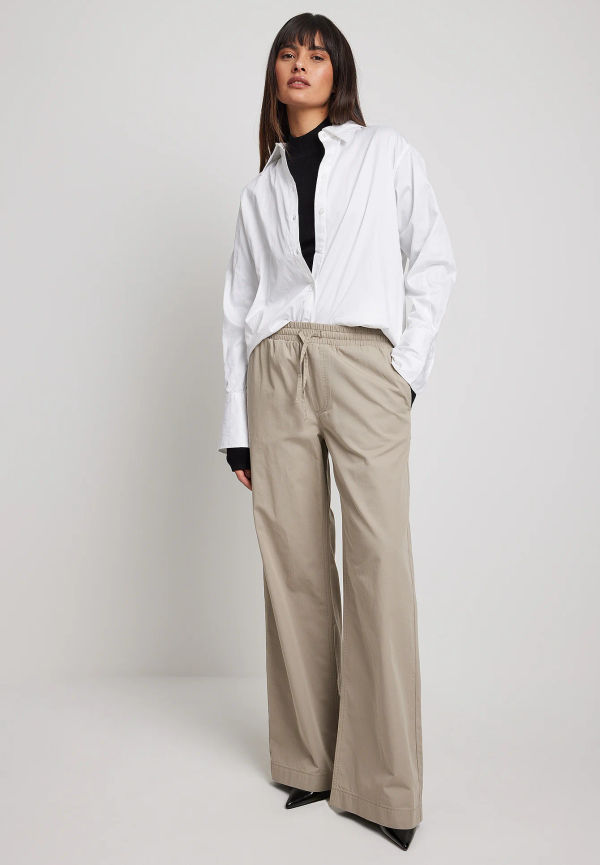 NA-KD Mjuk denim med elastisk midja - Brown