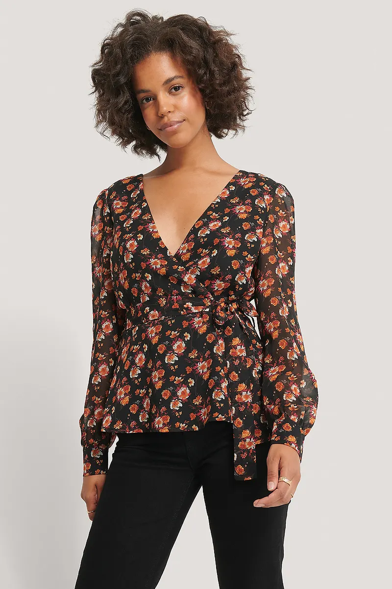NA-KD Omlottblus I Chiffong - Multicolor