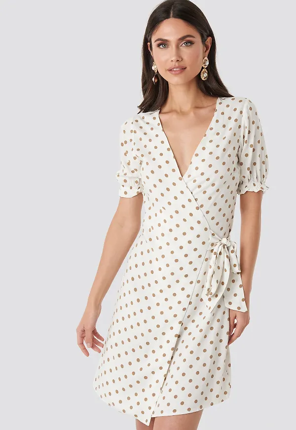 NA-KD Overlap Dotted Dress - Dotted