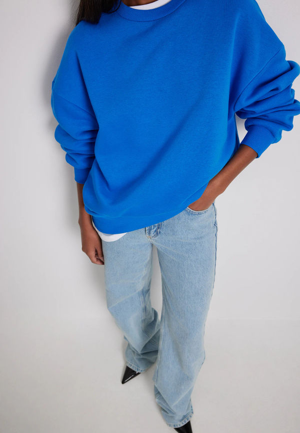 NA-KD Oversize mjuk sweatshirt - Blue