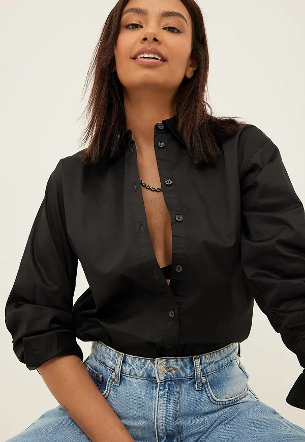 NA-KD Oversize skjorta - Black