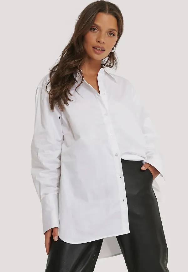 NA-KD Oversize skjorta - White