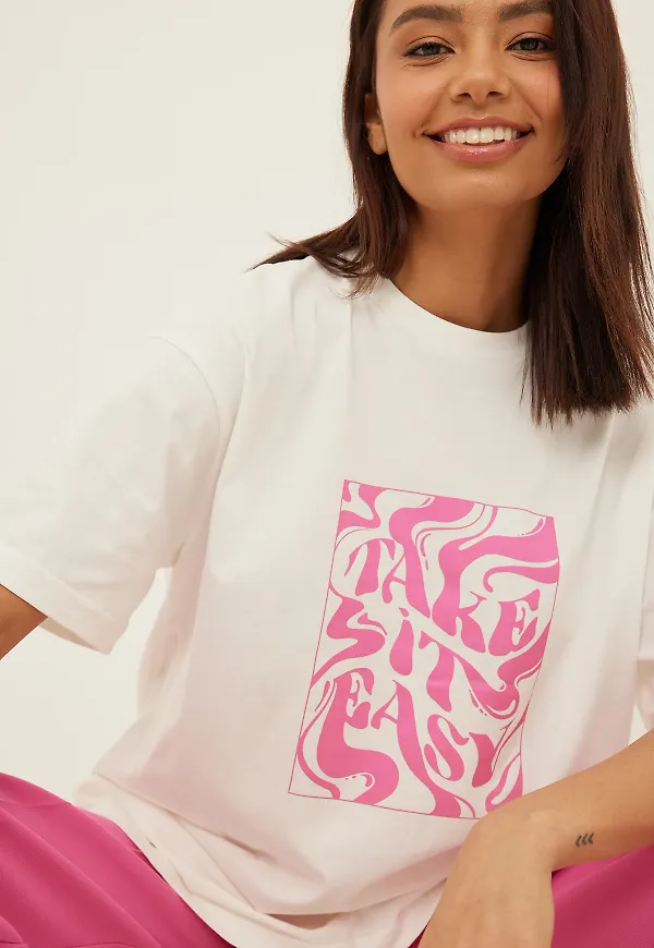 NA-KD Oversize t-shirt - White