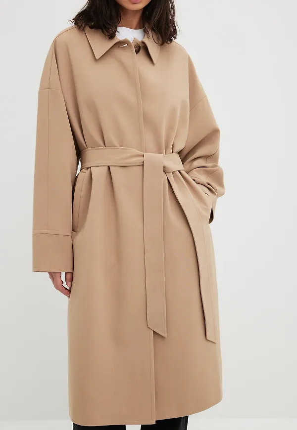 NA-KD Oversize trenchcoat - Beige