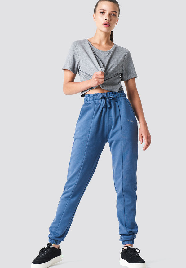 NA-KD Panel Sweatpants - Blue