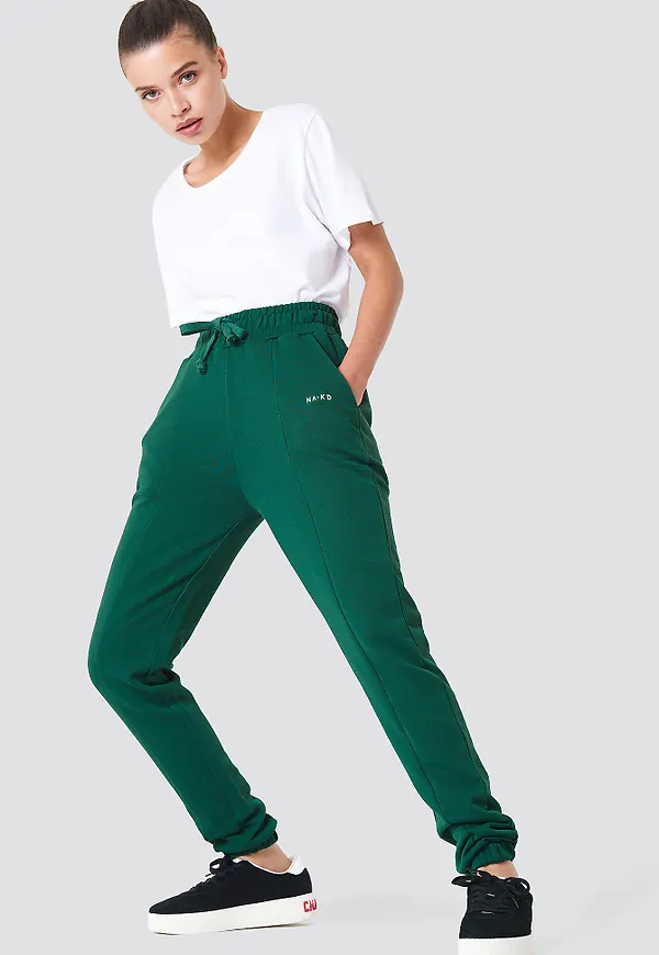 NA-KD Panel Sweatpants - Green