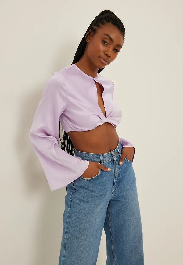 NA-KD Party Croppad blus - Purple
