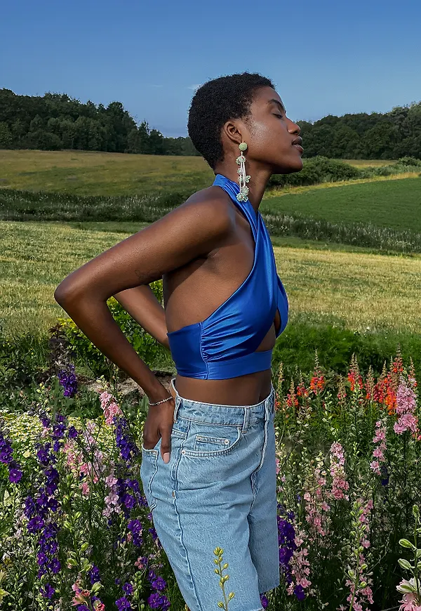 NA-KD Party Halterneck-topp - Blue