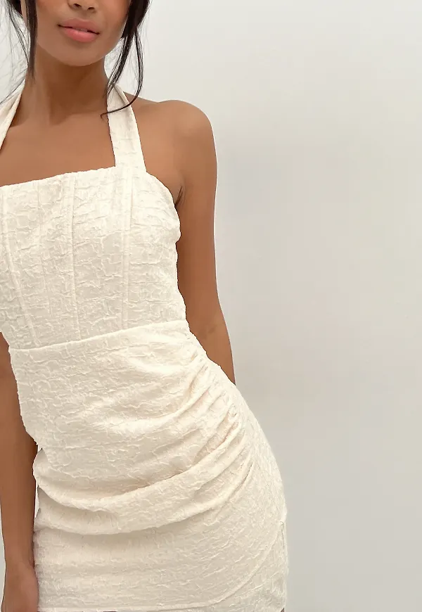 NA-KD Party Klänning med struktur - Offwhite