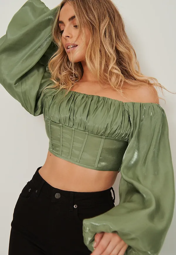 NA-KD Party Korsettblus - Green
