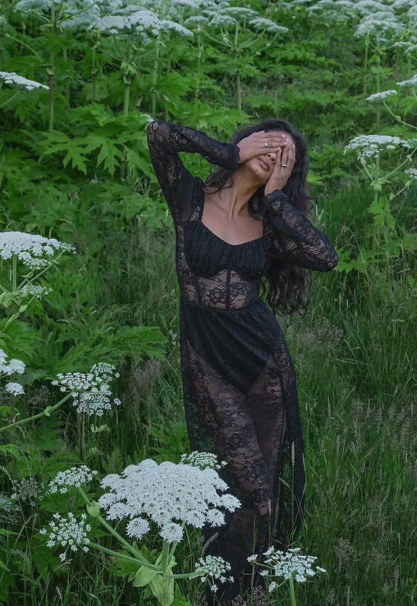 NA-KD Party Lace Maxi Dress - Black