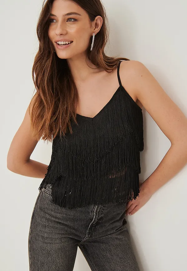 NA-KD Party Linne Med Detaljer - Black