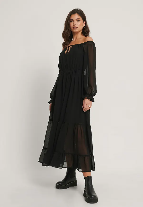 NA-KD Party Off Shoulder-Klänning - Black