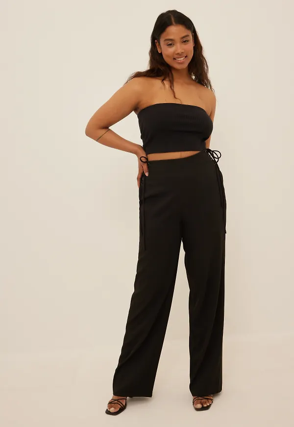 NA-KD Party Recycled kostymbyxor - Black