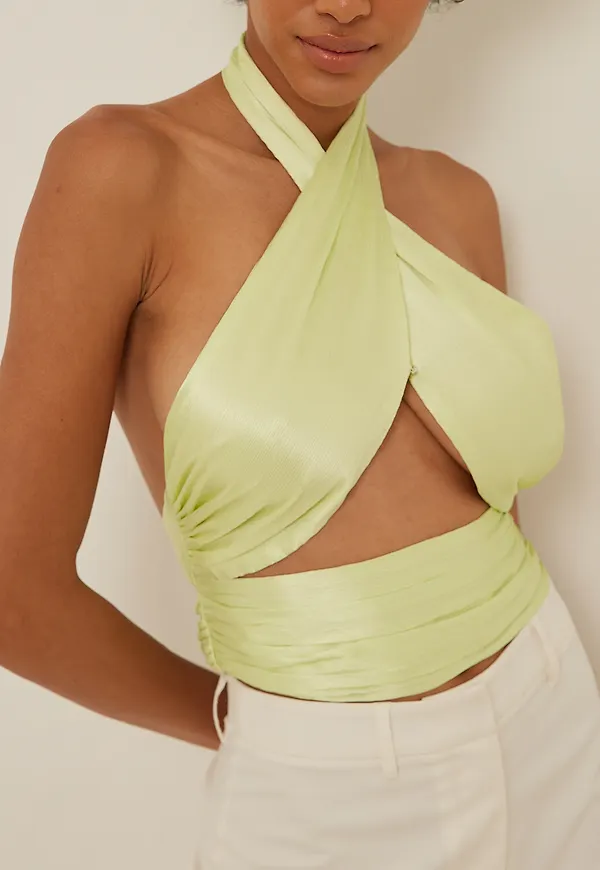 NA-KD Party Satintopp - Green
