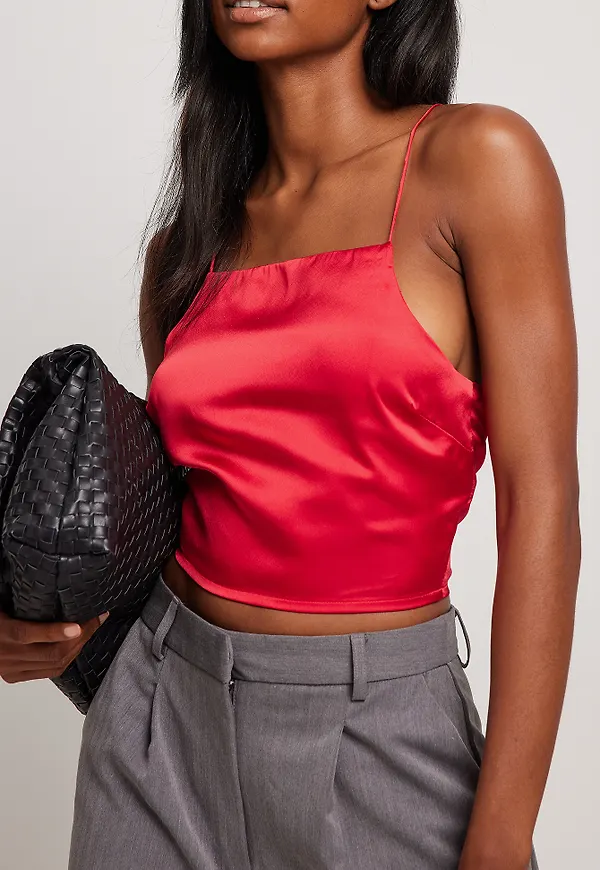 NA-KD Party Satintopp - Red