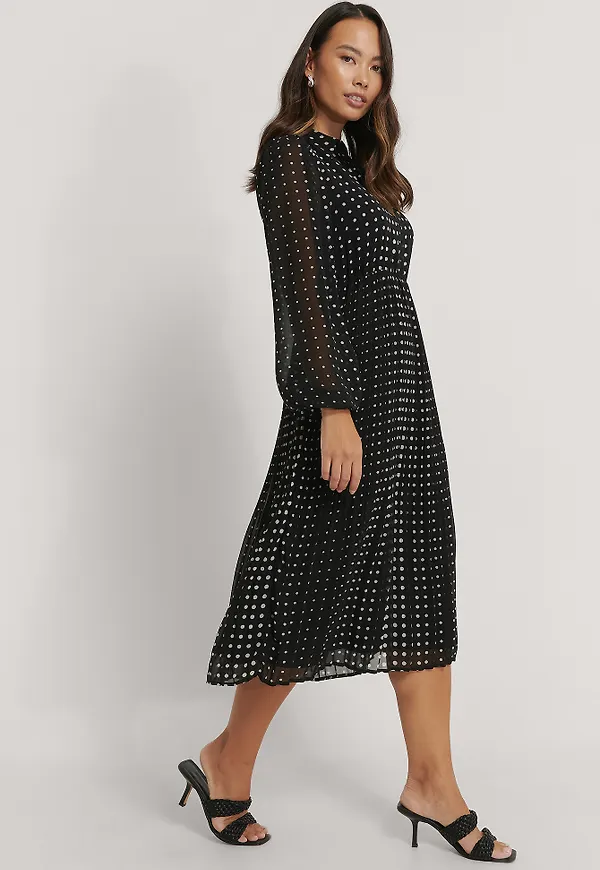 NA-KD Plisserad Skjortklänning - Dotted