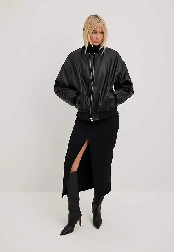 NA-KD PU-jacka - Black