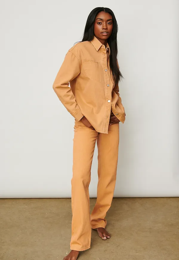 NA-KD Reborn Ekologisk denimskjorta - Orange