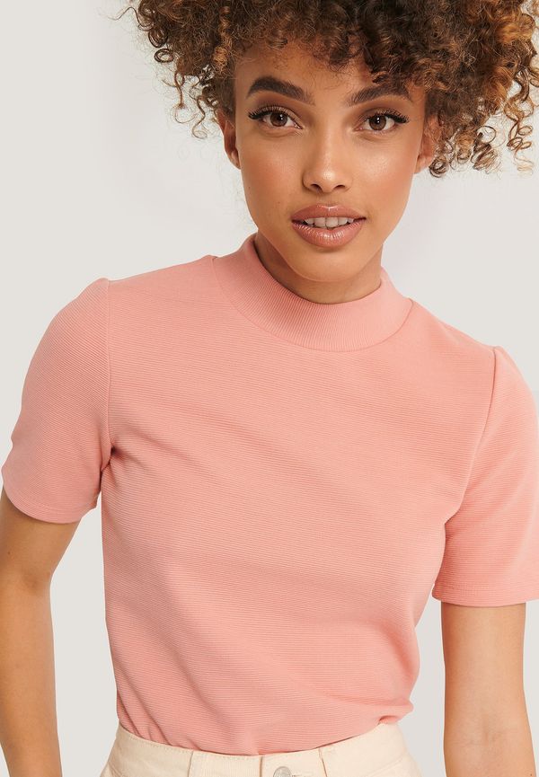 NA-KD Reborn Recycled Ribbad Topp - Pink