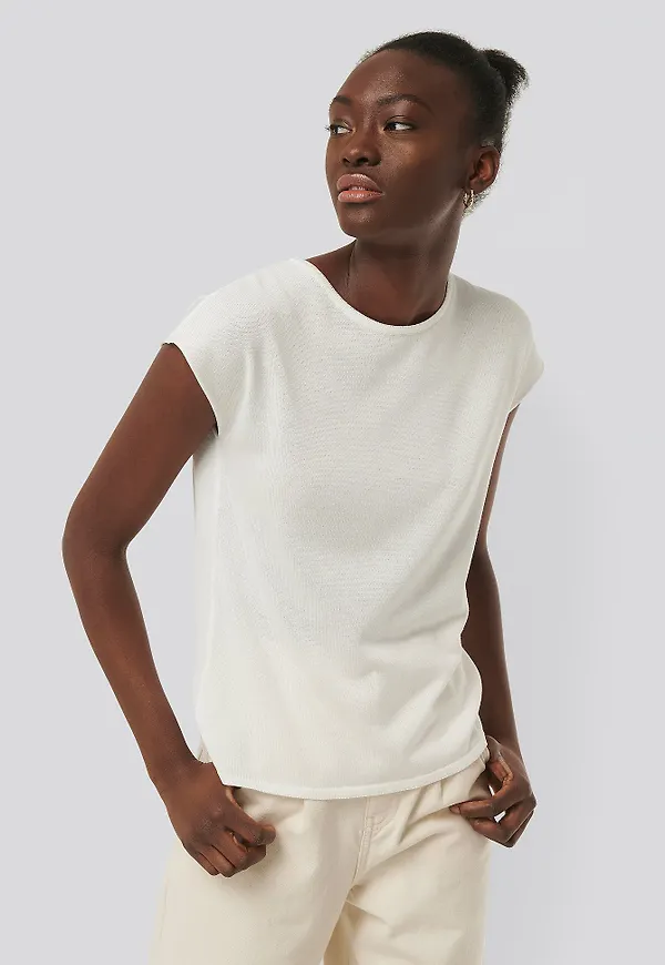 NA-KD Reborn Recycled topp - White