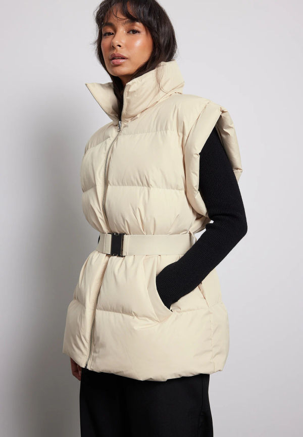 NA-KD Reborn Vadderad väst - Beige
