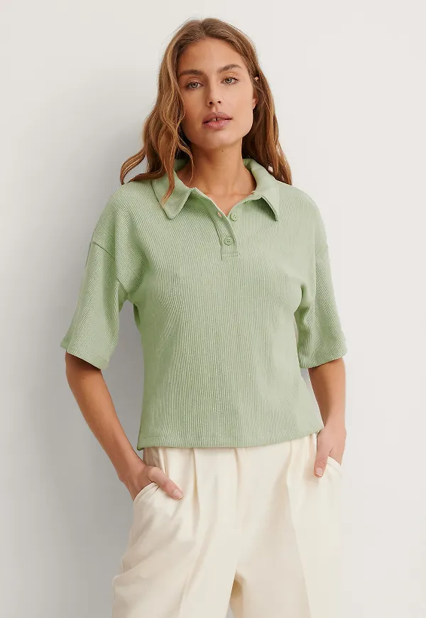 NA-KD Recycled Jersey-topp - Green