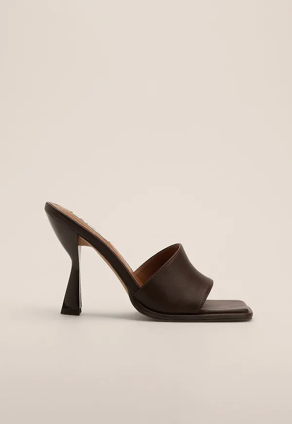 NA-KD Shoes Angular Mules - Brown