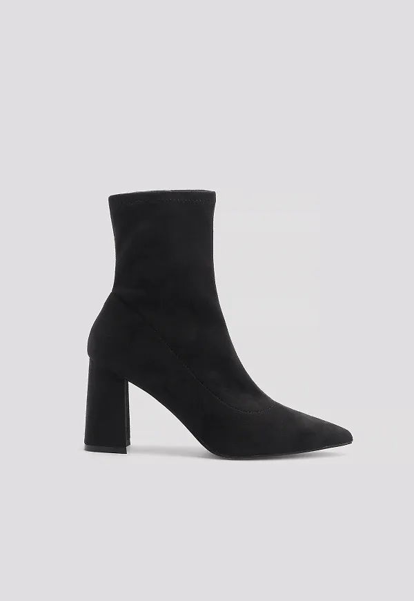 NA-KD Shoes Basic ankelboots med mockalook - Black