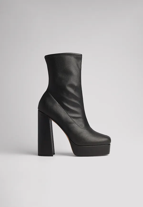 NA-KD Shoes Boots med hög platåklack - Black