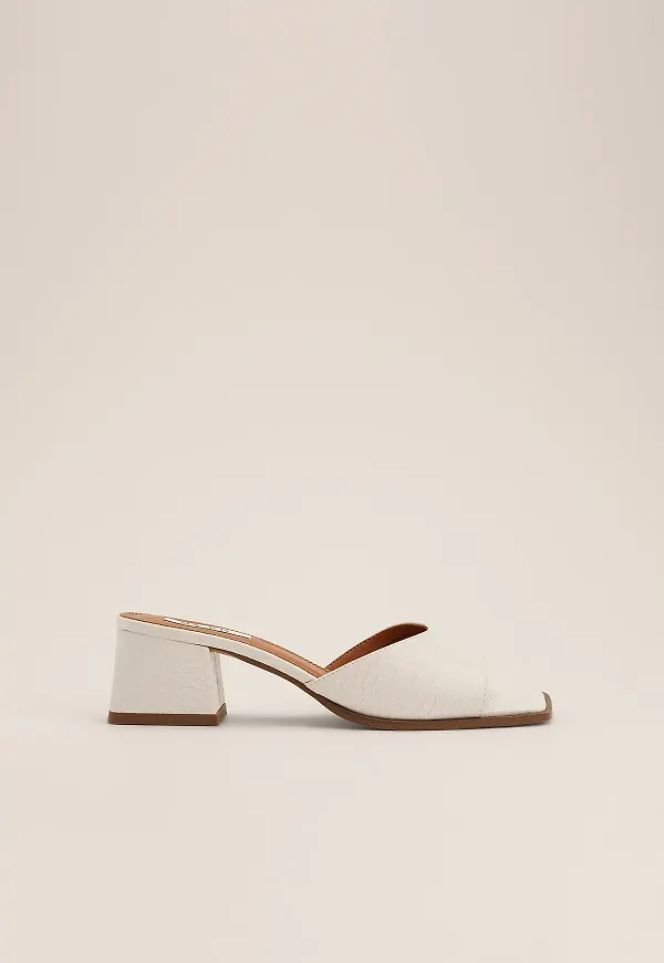 NA-KD Shoes Curved Strap Mules - Offwhite