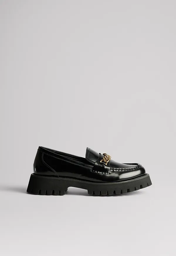 NA-KD Shoes Detaljerade Chunky loafers - Black