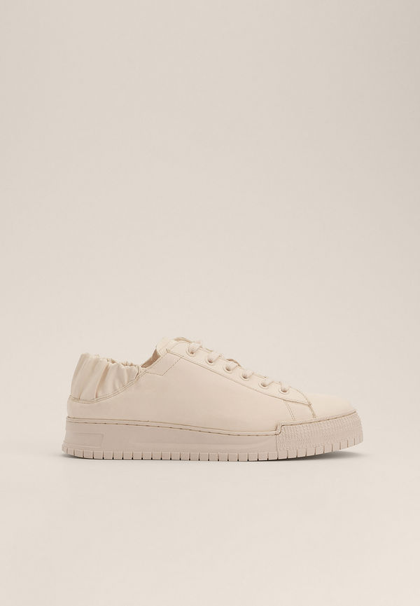 NA-KD Shoes Elastisk tennissko i läder - Offwhite