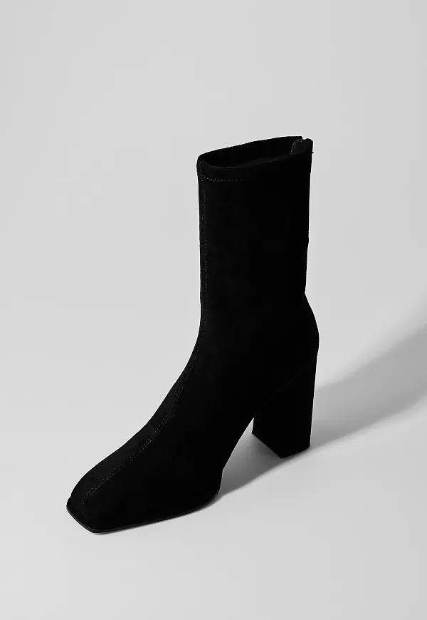 NA-KD Shoes Fyrkantig mjuk ankelboots - Black