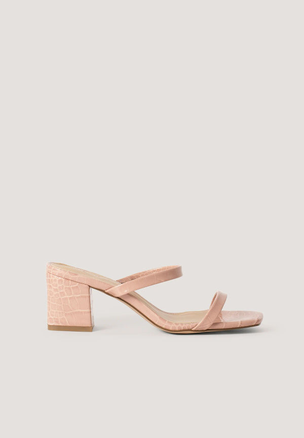 NA-KD Shoes Fyrkantig Remsandal - Pink