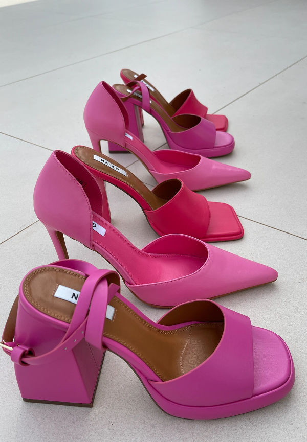 NA-KD Shoes Grova höga klackar - Pink