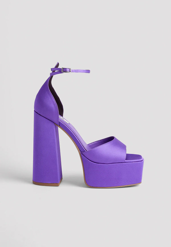 NA-KD Shoes Höga platåklackskor med öppen tå - Purple
