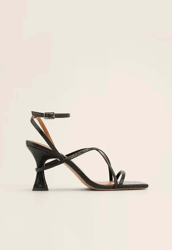 NA-KD Shoes Högklackade Med Remmar - Black