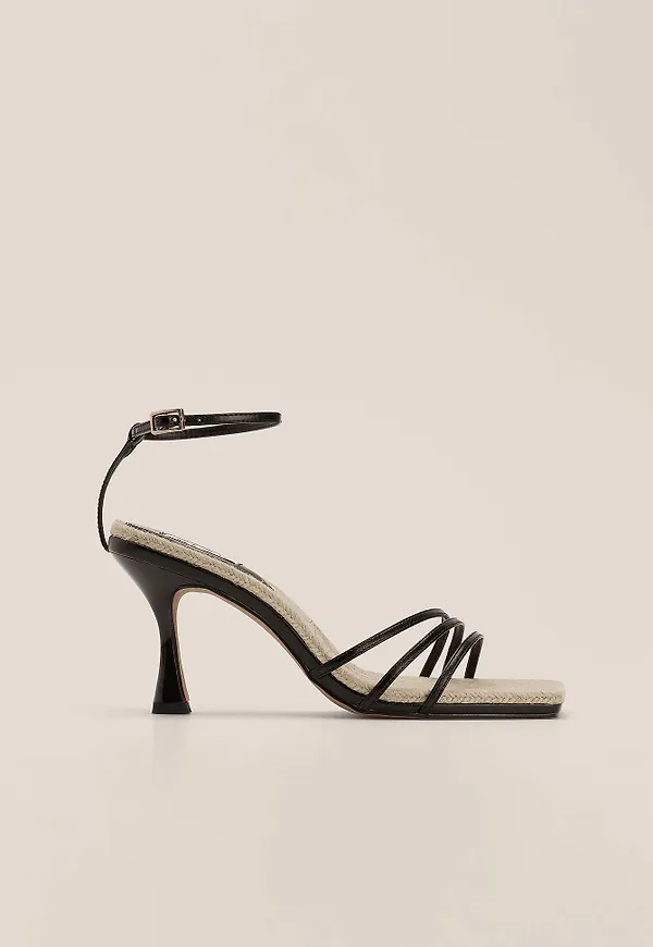 NA-KD Shoes Högklackade remsandaler - Black