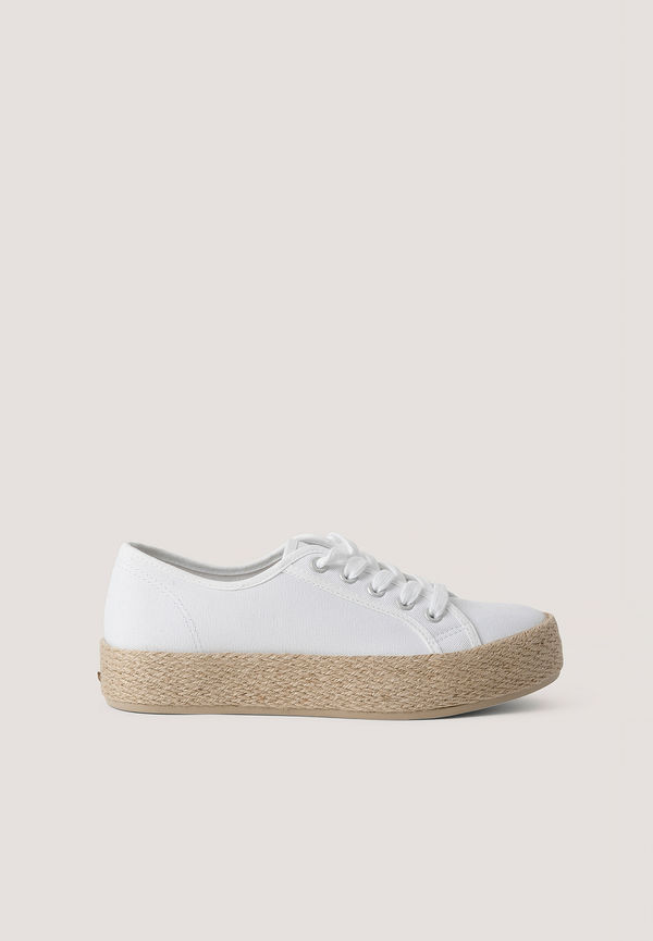 NA-KD Shoes Jute Sole Trainers - White