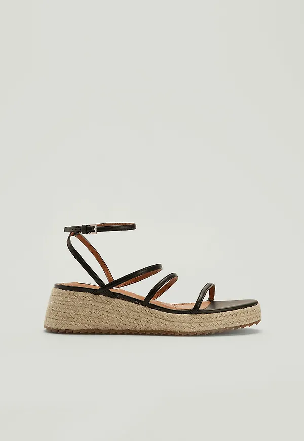 NA-KD Shoes Jutesandaler med remmar - Black