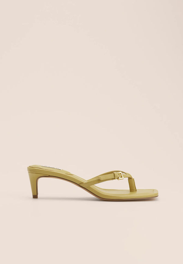 NA-KD Shoes Kitten klackskor med tåspänne - Green