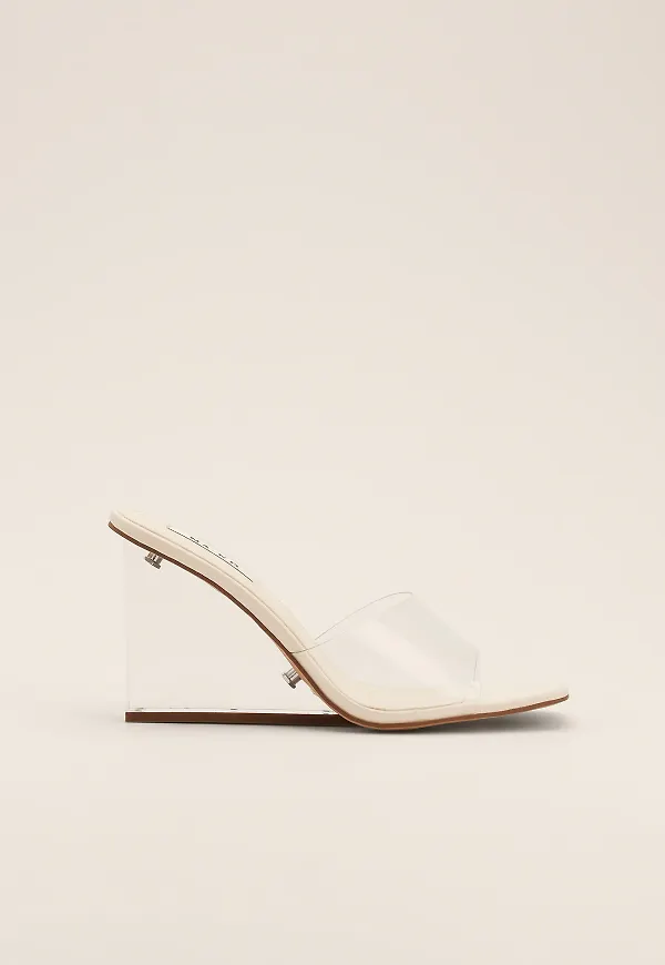 NA-KD Shoes Klackskor med transparent häl - White