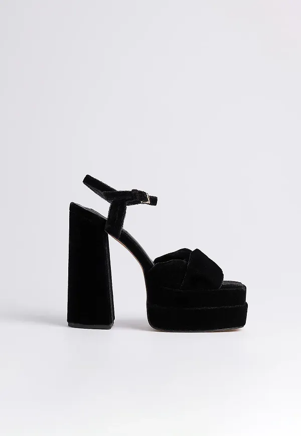 NA-KD Shoes Knotted Plateau Heels - Black