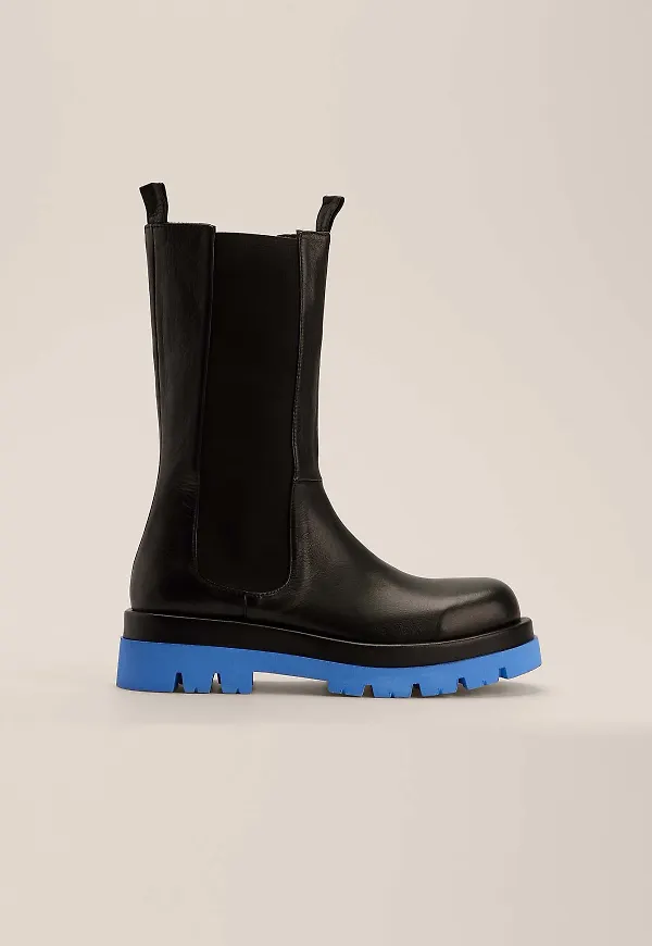 NA-KD Shoes Läderboots - Black