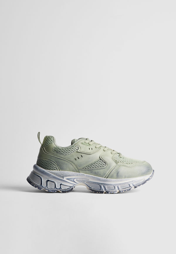 NA-KD Shoes Mixade sneakers med detaljerad överdel - Green